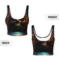 thumbnail image 3 of Sikiie Artistic Flower Butterfly Skull Print Strappy Sports Bra for Women Padded Push Up Sports Bra Athletic Running Sports Bra Workout Bra Yoga Bra, 3 of 5