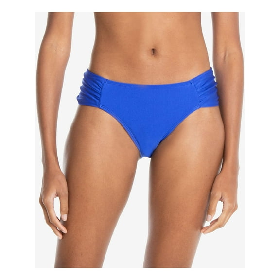 RACHEL RACHEL ROY Women's Blue Stretch Ruched Side Lined Full Coverage Boardwalk Basics Bikini Swimsuit Bottom XL