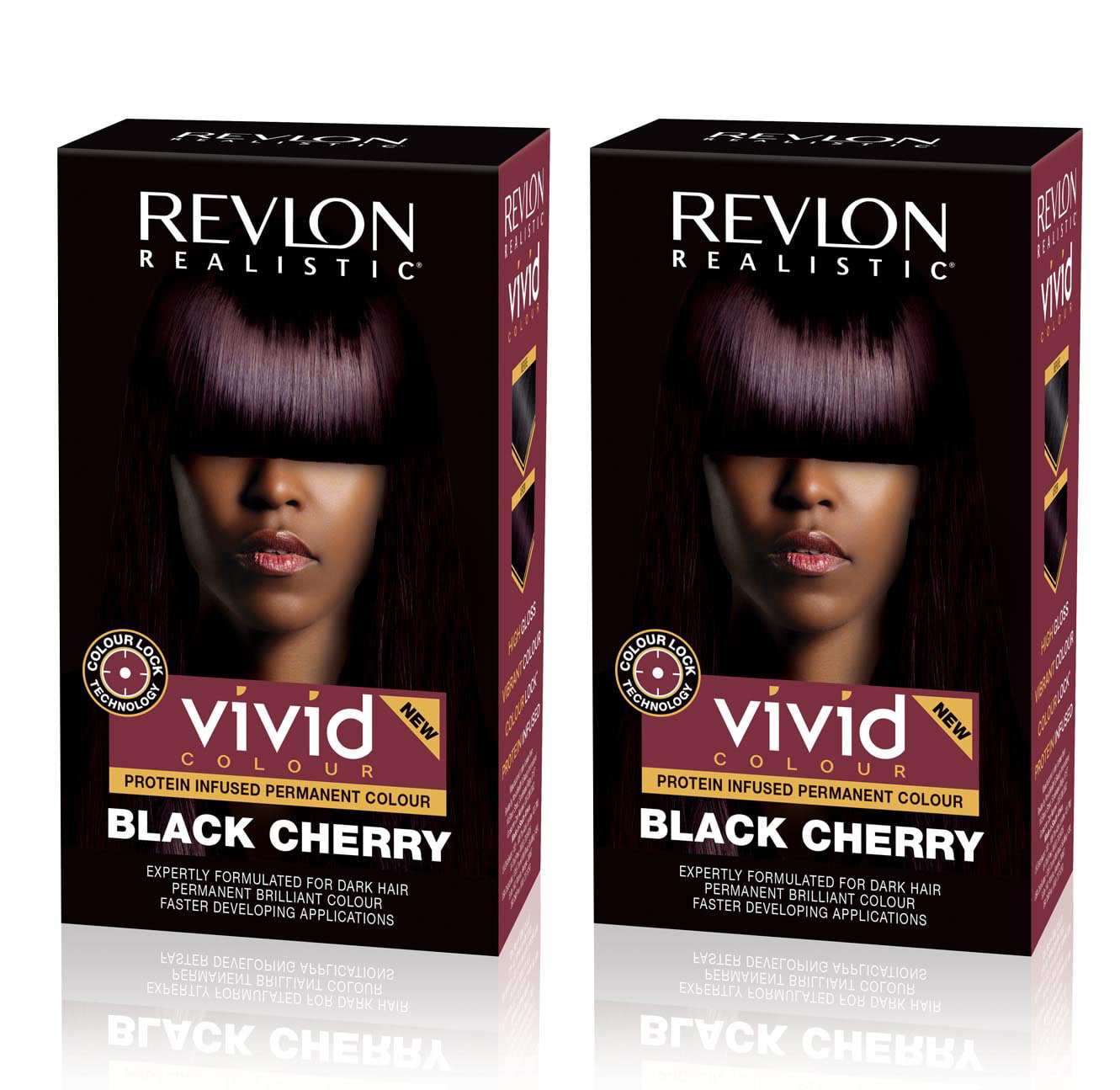 Revlon Realistic Vivid Colour Hair Dye for Dark Hair, Midnight Ink - Pack  of 2 