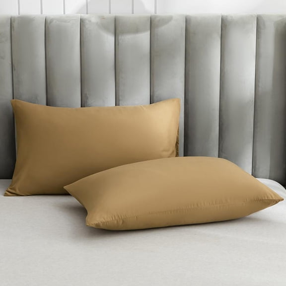 Btomtd Chilling Body Pillowcase for Hot Sleepers, Pillow Cases Queen Size Set of 2, Breathable Velvet Soft Full-Length Pillowcases (30 x 20 inch, Khaki)