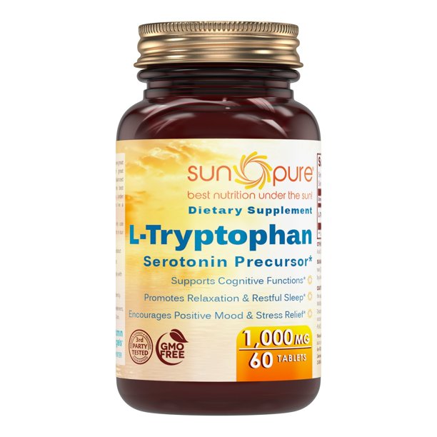 Sun Pure LTryptophan 1000 mg Serotonin Precursor* Supports Cognitive