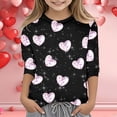 thumbnail image 2 of TZEWGL Hauts pour Tout-Petits Mode Fonctionnelle Imprimée Col Rond Manches 3/4 Vêtements pour Enfants Taille 13-14T, 2 of 5
