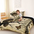 thumbnail image 4 of Homewish Dark Halloween Owl Full Size Comforter Sets,Vintage Butterfly Print Bedding Comforter Set,Sepia Brown Cream,Black Reversible,3 Pieces,1 Comforter and 2 Pillowcases, 4 of 7