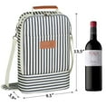 thumbnail image 5 of Tirrinia Insulated 2 Bottle Wine Carrier Tote Cooler Bag for Travel Picnic Padded Champagne Glass, Unique Mothers Day Gifts, 5 of 6
