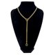 thumbnail image 3 of Collar de Cadena de Oro en Forma de Corazón Anillo Tórico Ajustable Titanio Acero Punk Cubano Collar Largo, K Chapado en Oro, 3 of 3