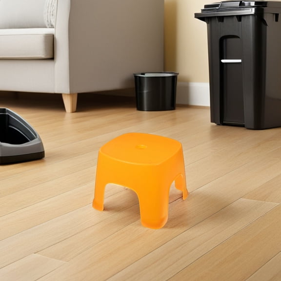 ETEREAUTY 2-Pack Portable Yellow Plastic Step Stool for Bathroom, Shower, Toilet Support and Footrest