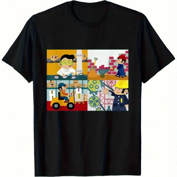 Labor Day T-Shirt -Soft & Breathable Loose Fit Crew Neck Short Sleeve With Vibrant Cons