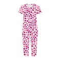 thumbnail image 5 of Riecok Pajama Sets for Women Short Sleeve Tops and Elastic Waist Capris Cute Print Soft Cozy Sleepwear, 5 of 5
