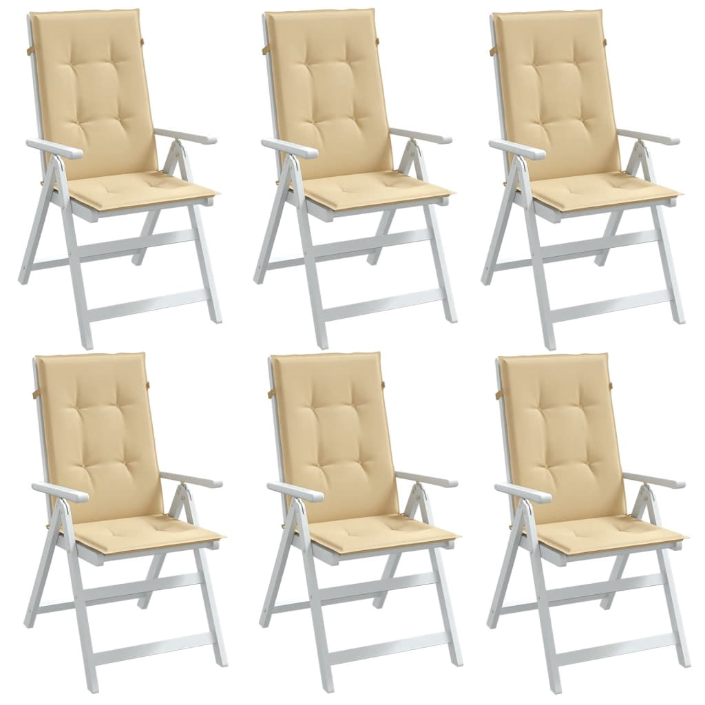 vidaXL Highback Chair Cushions Outdoor Seat Pad Garden Patio Furniture Fabric