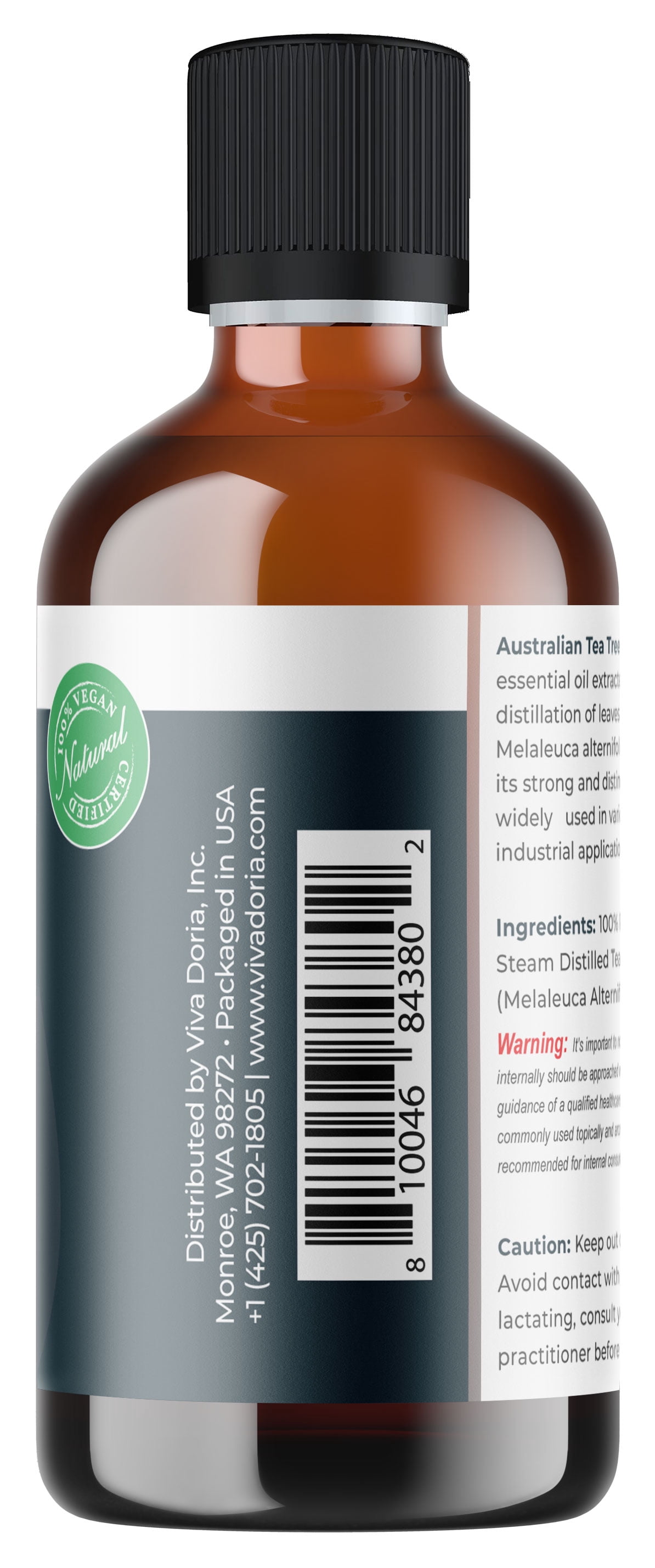 Viva Doria Pure Undiluted Food Grade Tea Tree Essential Oil 118 mL (4 Fl Oz)