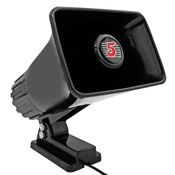 Indoor Outdoor PA Horn Speaker 6 x 4 Inch Loud Portable PA Speakers 8 Ohms 50 Watts Max Horn Siren Adjustable Mounting Bracket & Hardware Included Black