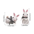 thumbnail image 2 of 2pcs Easter Resin Rattan Effect Bunny Ornaments, Cute Imitation Rattan Rabbit Figurines for Home Living Room, Garden, Patio and Indoor Outdoor Spring Easter Festival Decoration, White, 2 of 6