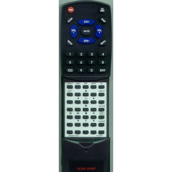 Replacement Remote for POLAROID 845-C45-GF1XAPH, 845C45GF1XAPH, RT845C45GF1XAPH, RC201, FLM4234BH, 4011TLXB, 1513TDXB, TDX02610B, TDX03211C, 2611TLXB