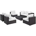 thumbnail image 3 of Modway Convene 7-Piece Outdoor Patio Furniture Sectional, White, 3 of 10