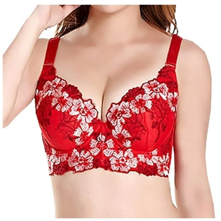 FhsagQ Soutien-Gorge Soutiens-Gorge pour Femmes 2 Pcs Rehausseur Soutien-Gorge Brodé Ajustable Rehausseur Soutiens-Gorge pour Femmes Justaucorps Soutiens-Gorge Rehausseur pour Femmes Grande Taille Jeu de Rôle Rouge 34
