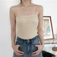 thumbnail image 2 of Korean Style Wild Tube Tops,Female Slim Fit Camisole,Women Camis Top,Double Spaghetti Strap Camisole,Knitted Vest Top, 2 of 8