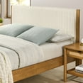 thumbnail image 6 of Roundhill Furniture Vichy 4-Piece Rubberwood Bedroom Set with Corduroy Upholstered Queen Bed, Dresser, Mirror, and Nightstand, 6 of 15