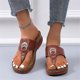 thumbnail image 1 of Chanclas para mujer, sandalias con tiras, toboganes, playa de verano, zapatos de cuña informales, zapatillas/39/marrón Afortunado Sencillez, 1 of 5