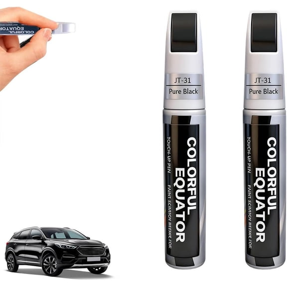 2-Pack Car Paint Touch Up Pen for Vehicle Scratch Repair (Black)