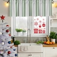 thumbnail image 5 of Sage Green Grey Stripe Curtain Valances for Windows, Kitchen Valance Window Treatments Panel 2 Pack, Farmhouse Minimalist Striped Rod Pocket Short Curtains for Bathroom Bedroom 54 x 18 Inch, 5 of 8
