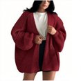 thumbnail image 2 of hotojiny Womens Oversized Cardigan Sweaters Fall Long Lantern Sleeve Open Front Knit Coat Lightweight Sweater Streetwear, 2 of 3