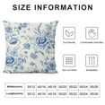 thumbnail image 6 of Heduofu  Anemone Flower Decorative Throw Pillow Case Pack of 2, Floral Pattern with Bouquet of Blue Flowers Delicate Victorian Design, Couch Bedroom Living Room Cushion Cover, 18", Night Blue White, 6 of 6