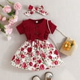 thumbnail image 2 of Yindaity Baby Girl Dress Summer Ruffle Sleeve Bowknot Floral Dresses Casual Sundress ,12-18 Months, 2 of 5