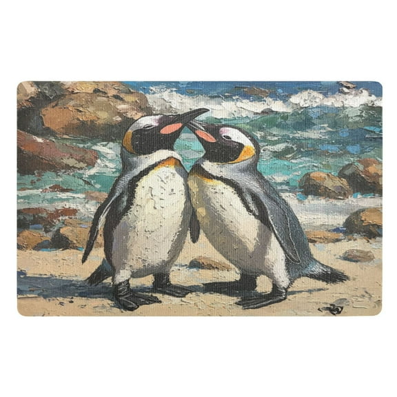 BZSMCE Floor Mats 32x20in Penuins Couple Creativity Doormats