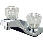 Chrome Double Handle Lavatory Faucet Less Pop-up