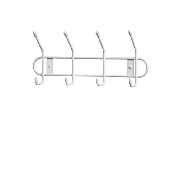 Spectrum Wall Hook Rack Wire Wall Hook Rack - 4 Hook Metal - White, Pack of 1