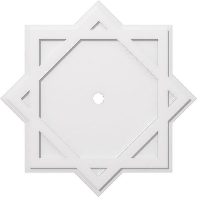 Ekena Millwork CMP36AL-02000 36 in. OD x 2 in. ID Square Axel Architectural Grade PVC Contemporary Ceiling Medallion