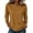 2# Khaki, variant on Womens Tops 3/4 Sleeve Shirts Round Neck Loose Casual Blouses Solid Color Tshirts Brown XL