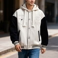 thumbnail image 1 of WILLBEST Sudaderas para Hombre, Chaqueta con Capucha De Manga Larga y Cuello De Solapa, Estilo Informal Deportivo con Bloques De Color De Otoño para Hombre XGrande, 1 of 3