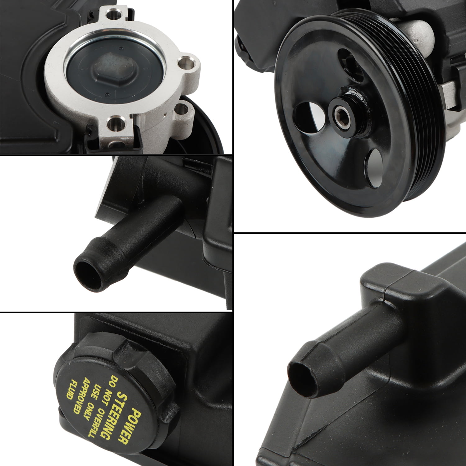 PANGOLIN Power Steering Pump with Pulley & Reservoir 20-62608 Compatible with 2001-2004 Jeep Grand Cherokee, 2003-2006 Dodge Viper Ram 1500 Power Assist Steering Pump Replace Part OE 96-62608
