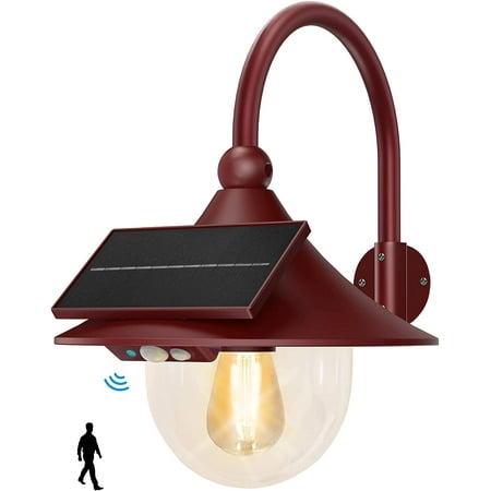 

FSXUOLIPI Solar Barn Light Solar Sconce Lights Outdoor Vintage Solar Wall Lights with 3 Lighting Modes & Motion Sensor Waterproof Solar Wall Lantern for Farmhouse shed Garage Porch (Red 1pack)…