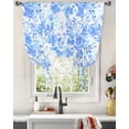 thumbnail image 3 of Blue Flowers Tie Up Curtains for Kitchen Bathroom Bedroom Windows 45 Inch Length, Watercolor Summer Botanical Floral Balloon Drape Curtains Shade Rod Pocket Drapery Curtain Panel, 42"x54", 3 of 7