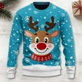 thumbnail image 2 of JIKNTTR Mens Christmas Sweater Christmas Reindeer Print Knit Turtleneck Pullover Cozy & Stylish Holiday Sweater Versatile Sweater Tops, 2 of 4