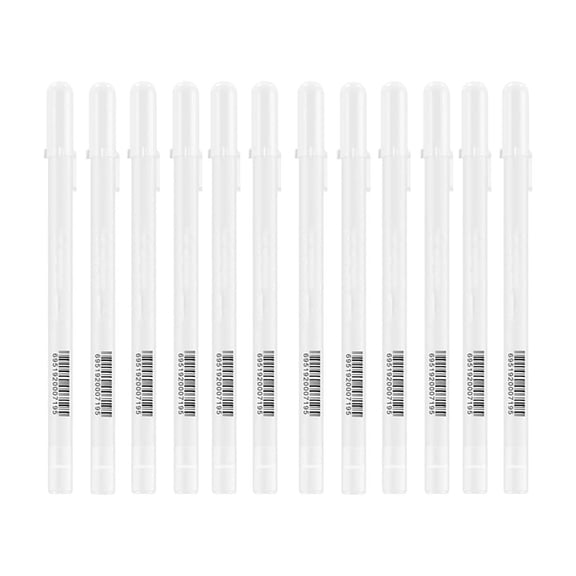 CCOCC Fine Point White Gel Ink Pens for Illustration Sketching Waterproof Archival Detail Drawing 12-Pack
