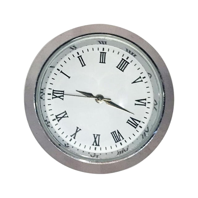 Mecanismo de inserción de reloj de estilo vintage, movimiento de reloj silencioso, cabezal de reloj redondo de 35 mm números romanos blancos