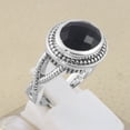 thumbnail image 4 of Black Onyx Ring Sterling Silver Ring Gemstone Ring Statement Ring for Women, 4 of 6