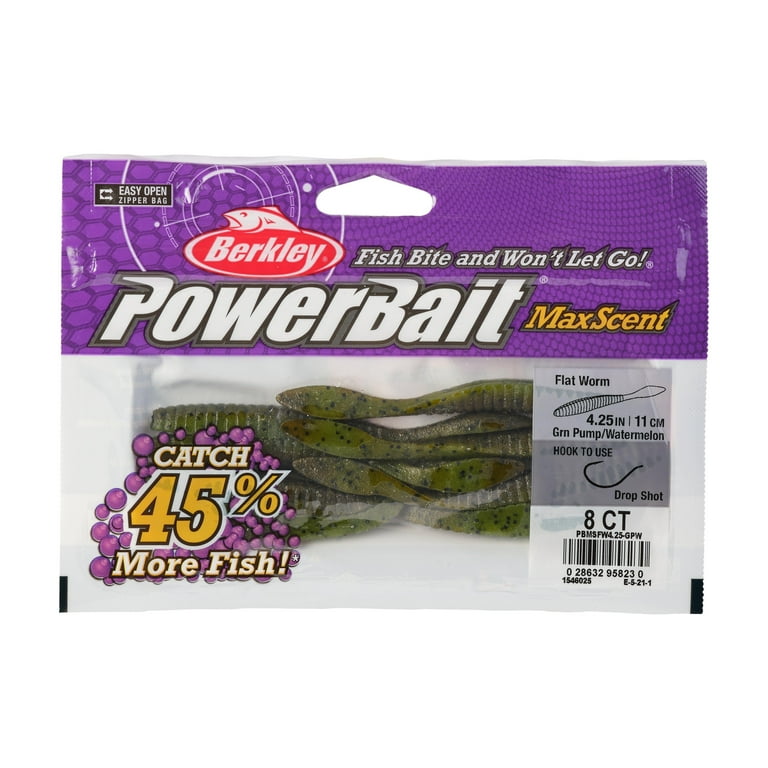 Berkley PowerBait® MaxScent Flat Worm Finesse Fishing Bait