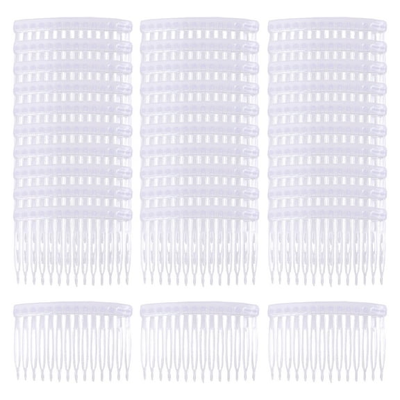 30 Pack Small Clear White Plastic Hair Side Combs Slide Bun Holder with 14 Teeth DIY Headpieces Thin Fine Hair Clips Grips French Twist Barrettes Accessories for Women Girls Wedding Brides Veil
