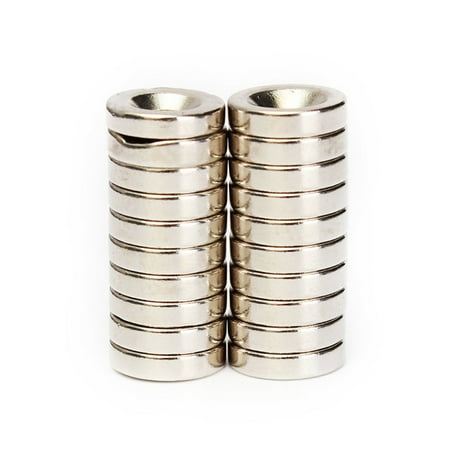 

KEFEI 20Pcs 12x3mm N50 4mm Hole Round Disc Strong Block Rare Earth Neodymium Magnet