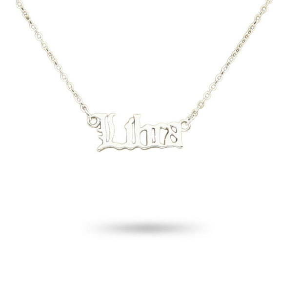 English Letter Twelve Zodiac Sign Constellations Theme Friendship Necklace Ins Pendant for Lover Friend Festival Birthday Gifts Libra Silver