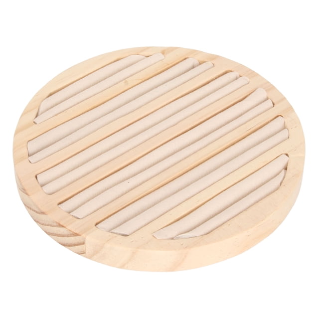 Slots Ring Earrings Tray,Wooden 6 Slots Round Earrings Showcase Tray Round Earrings Showcase Display Tray Innovative Solution