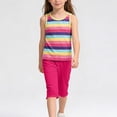 thumbnail image 2 of BXSRUTA Kids 2 Piece Sleeveless Top & Cropped Pants Set Cotton Casual Summer Outfit, 2 of 7
