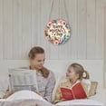 thumbnail image 5 of YWIYIUD 1PC Happy Mother's Day Welcome Sign Wreath 8 Inch Round Wooden Hanging Door Sign Colorful Floral Rustic Farmhouse Porch Decorations with Chain for Mother's Day Front Door Decor, 5 of 7