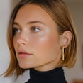 thumbnail image 2 of 14K Solid Yellow Gold 3mm Tube Round Large Hoop Earrings, 2 of 10