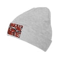 thumbnail image 2 of LNWH Knitted Acrylic Hat, Red Abstract Monster Art Pattern Winter Beanie Hat for Cold Weather, Gray, 2 of 8