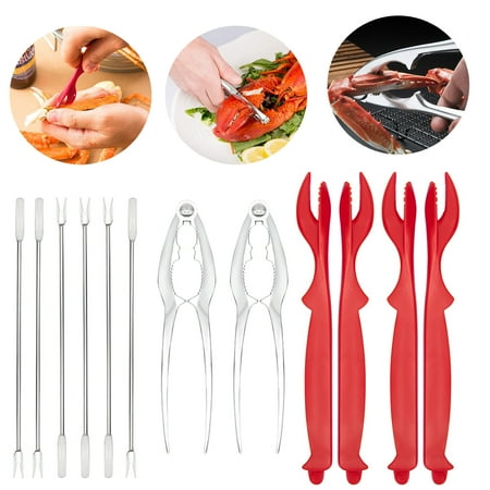 

12Pcs Seafood Tools Crab Crackers Nut Cracker Forks Set Opener Shellfish Lobster Leg Sheller Knife Kitchen Accessories